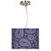 Purple Paisley Linen Giclee 13 1/2" Wide Pendant Chandelier