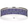 Purple Paisley Linen Giclee 20 1/4" Wide Ceiling Light