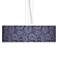 Purple Paisley Linen Giclee 24" Wide Pendant Chandelier