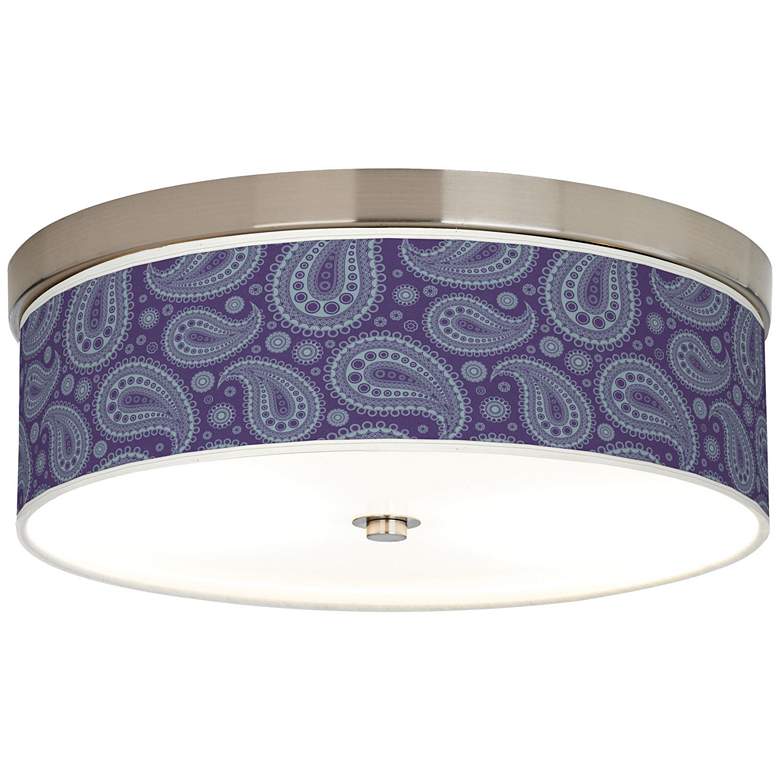 Image 1 Purple Paisley Linen Giclee Energy Efficient Ceiling Light