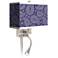 Purple Paisley Linen Giclee LED Reading Light Plug-In Sconce