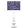 Purple Paisley Linen Giclee Paley White Table Lamp