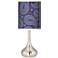 Purple Paisley Linen Giclee Shade Droplet Table Lamp