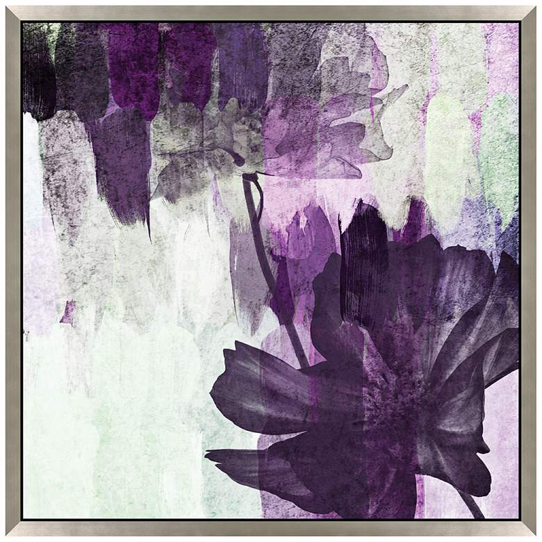 Image 1 Purple Party You&#39;re Invited II 27 inch Square Floral Wall Art