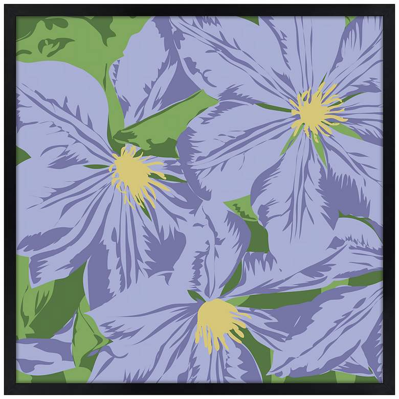 Image 1 Purple Petals 21" Square Black Giclee Wall Art