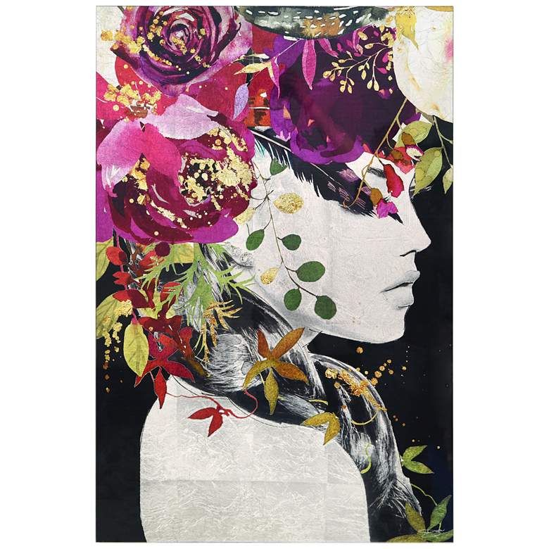 Image 2 Purple Rain Reverse Printed Tempered Glass with Silver Leaf Wall Art