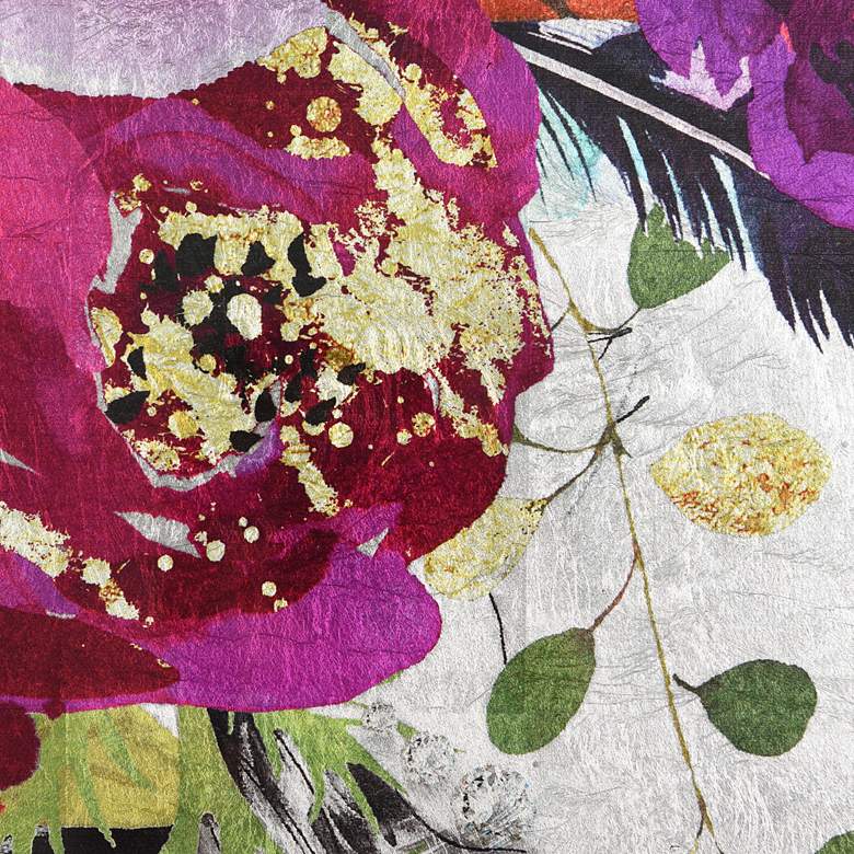 Image 3 Purple Rain Reverse Printed Tempered Glass with Silver Leaf Wall Art more views