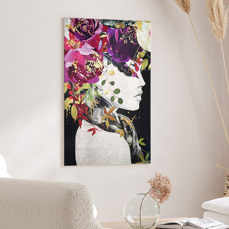 Image 5 Purple Rain Reverse Printed Tempered Glass with Silver Leaf Wall Art more views