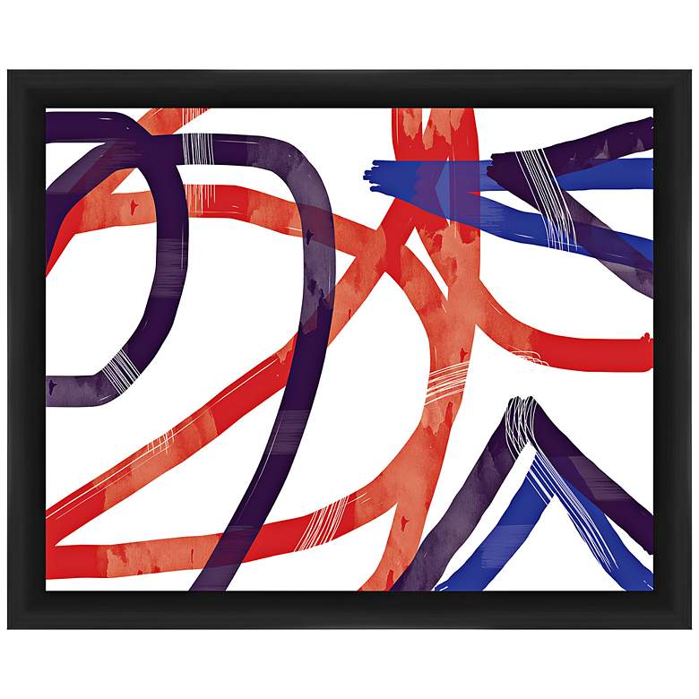 Image 1 Purple Swirl 22" Wide Framed Abstract Wall Art