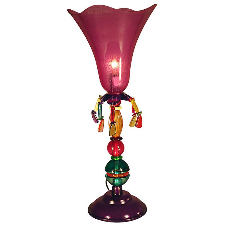 Image 1 Purple Tulip Shade Accent Table Lamp