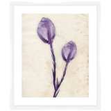 Purple Watercolor Flowers I 26 1/2&quot; High Framed Wall Art