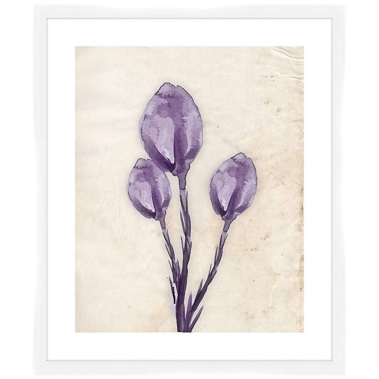 Purple Watercolor Flowers II 26 1/2&quot; High Framed Wall Art