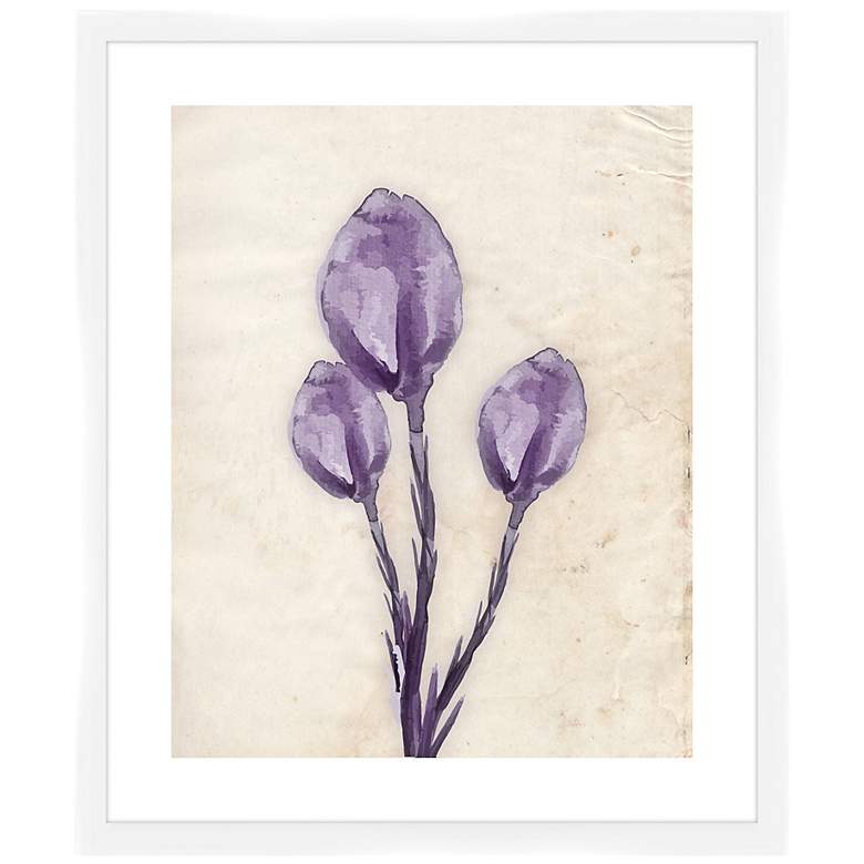 Image 1 Purple Watercolor Flowers II 26 1/2" High Framed Wall Art