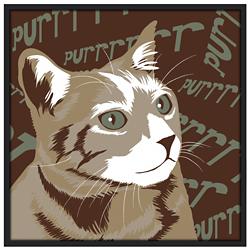 Purr 37&quot; Square Black Giclee Wall Art