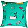 Purses Teal and Pink 18" Square Decorative Pillow
