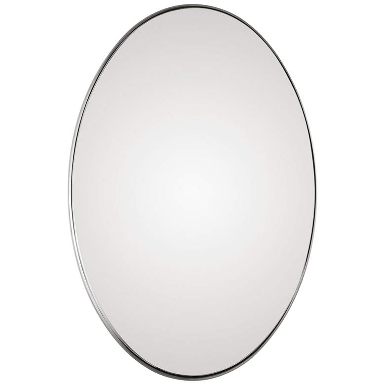Image 2 Pursley Brushed Nickel 20" x 30" Oval Wall Mirror