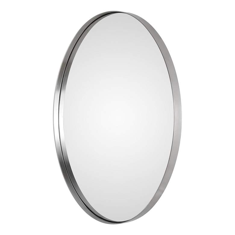 Image 3 Pursley Brushed Nickel 20" x 30" Oval Wall Mirror more views