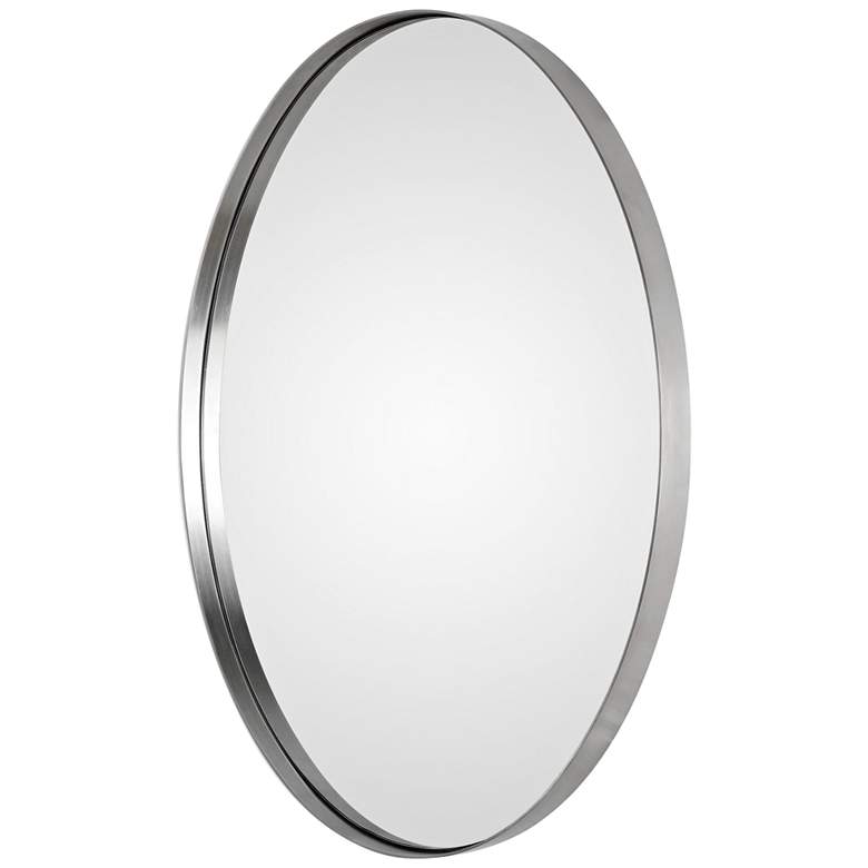 Image 4 Pursley Brushed Nickel 20" x 30" Oval Wall Mirror more views