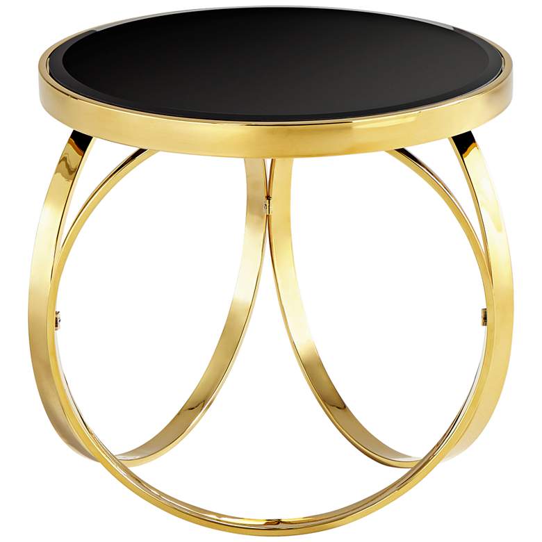 Image 1 Put A Ring On It 23 inch Wide Polished Brass Round Accent Table