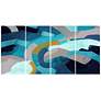 Puzzle Blues ABCD 144" Wide 4-Piece Glass Graphic Wall Art in scene