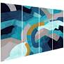 Puzzle Blues ABCD 144" Wide 4-Piece Glass Graphic Wall Art in scene