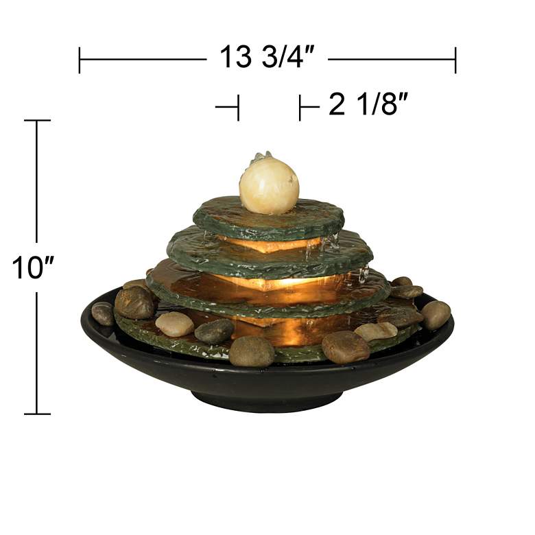 Image 6 Pyramid 10" High Feng Shui Ball Lighted Table Fountain more views