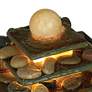 Thumbnail3 of Pyramid 9" High Slate Stone Feng Shui Table Fountain with LED Light more views