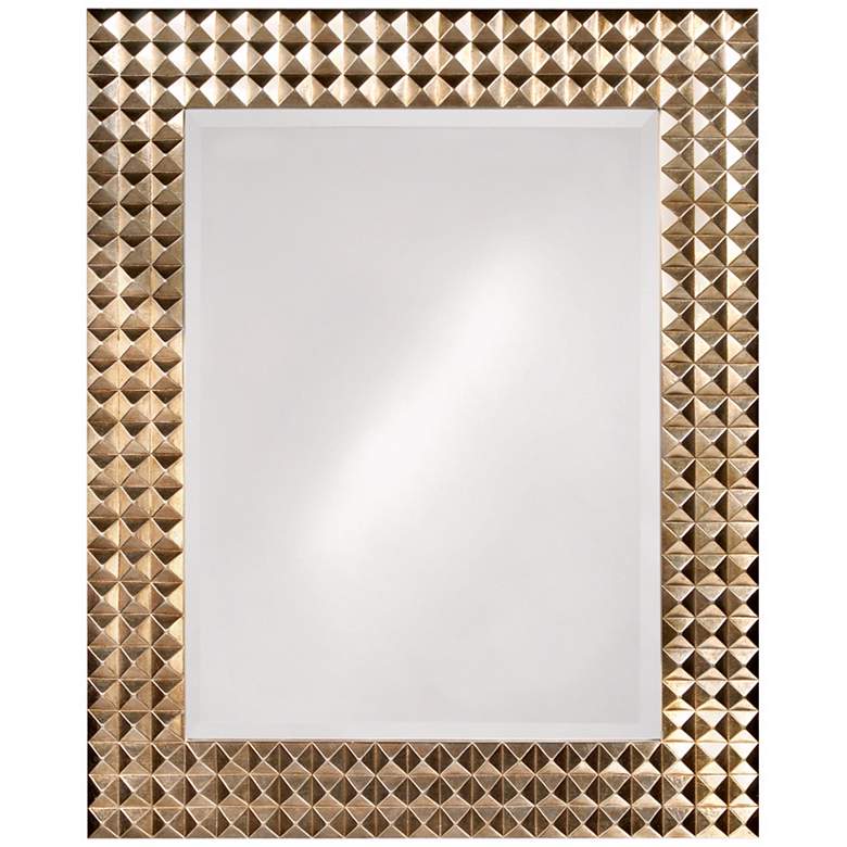 Image 1 Pyramid Studded Frame with Silver Finish Wall Mirror