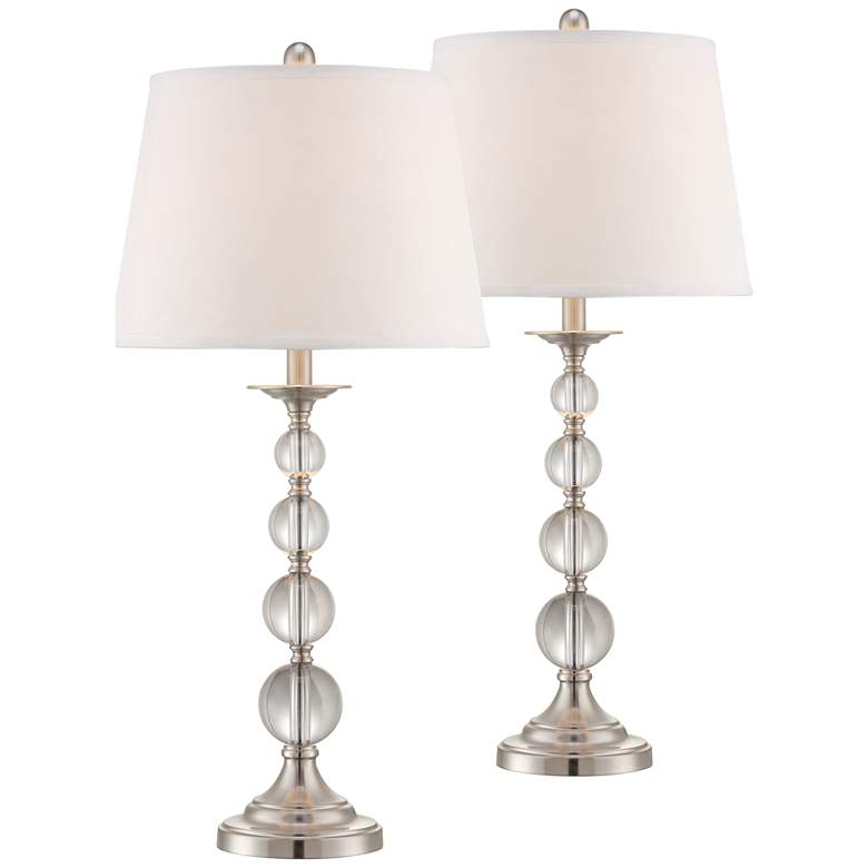 Image 1 Quad Stacked Crystal Table Lamps Set of 2