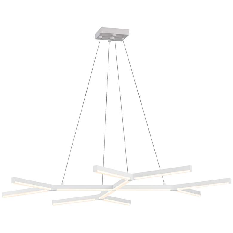 Image 1 Quad-Y 46 1/2 inchW Satin White LED Kitchen Island Light Pendant