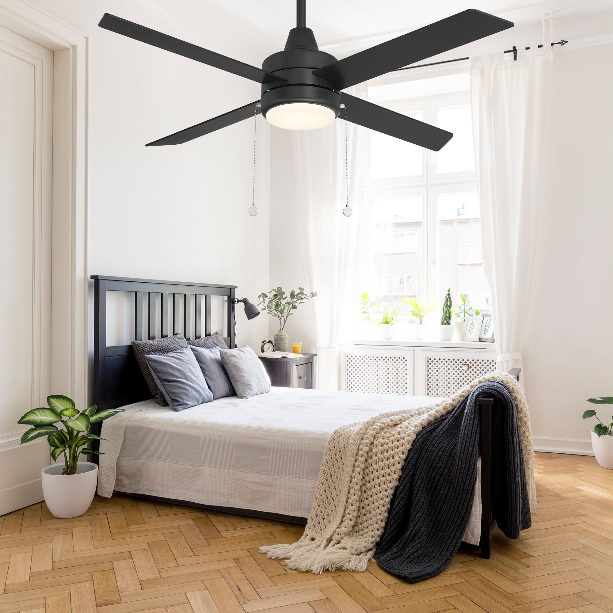 Quade 4-Blade Pull Chain Ceiling Fan