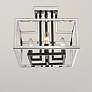 2_Quadra 13" Wide Chrome and Matte Black 4-Light Ceiling Light