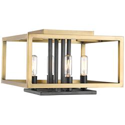 Quadra 13" Wide Olde Brass and Bronze 4-Light Ceiling Light