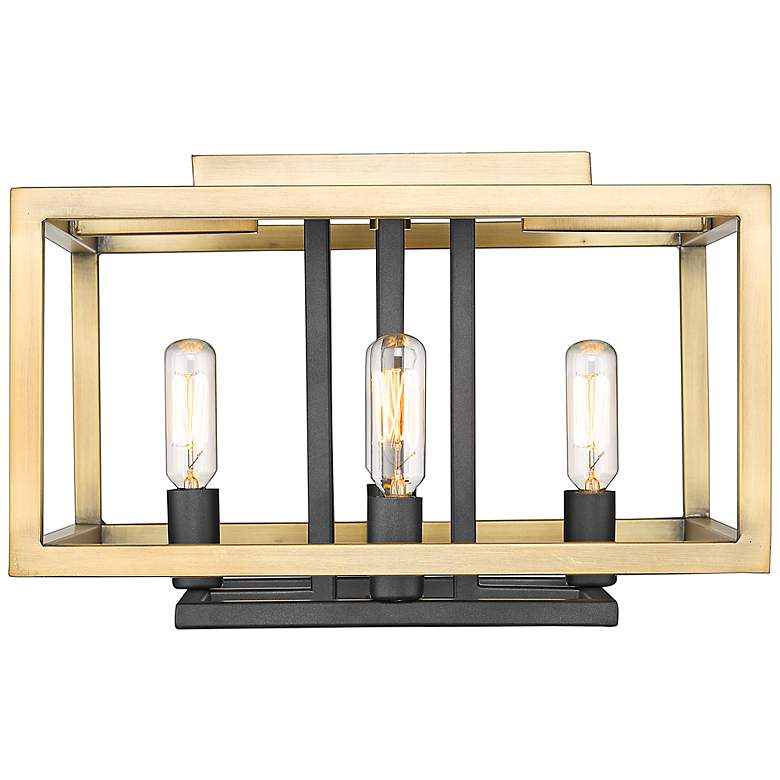 Image 3 Quadra 13" Wide Olde Brass and Bronze 4-Light Ceiling Light more views