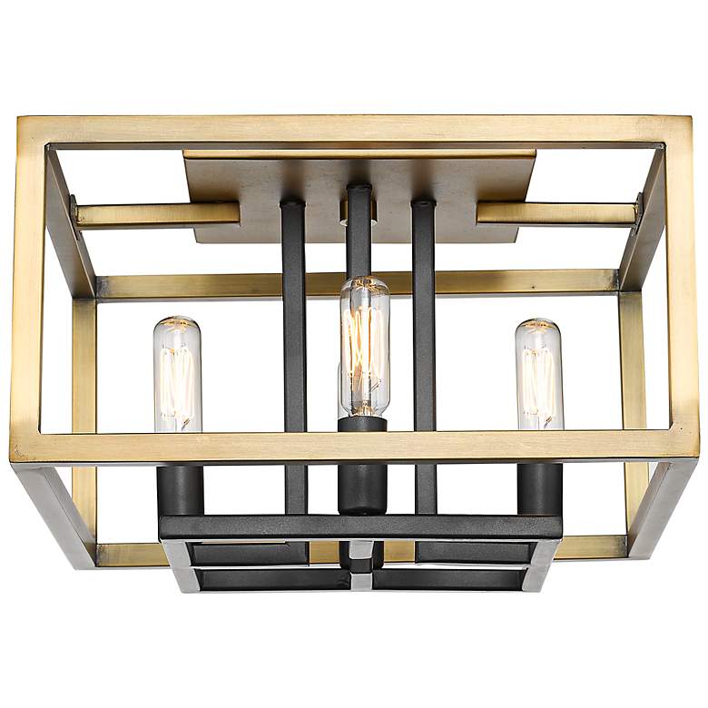Image 5 Quadra 13" Wide Olde Brass and Bronze 4-Light Ceiling Light more views