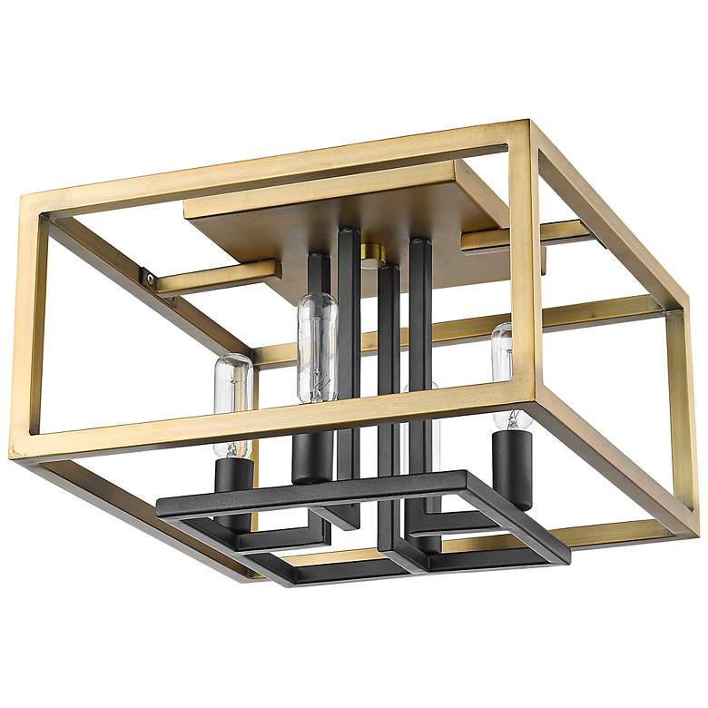 Image 6 Quadra 13" Wide Olde Brass and Bronze 4-Light Ceiling Light more views