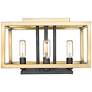 Quadra 13" Wide Olde Brass and Bronze 4-Light Ceiling Light