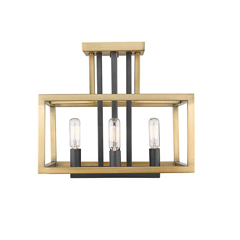 Image 2 Quadra 13" Wide Olde Brass and Bronze 4-Light Ceiling Light more views