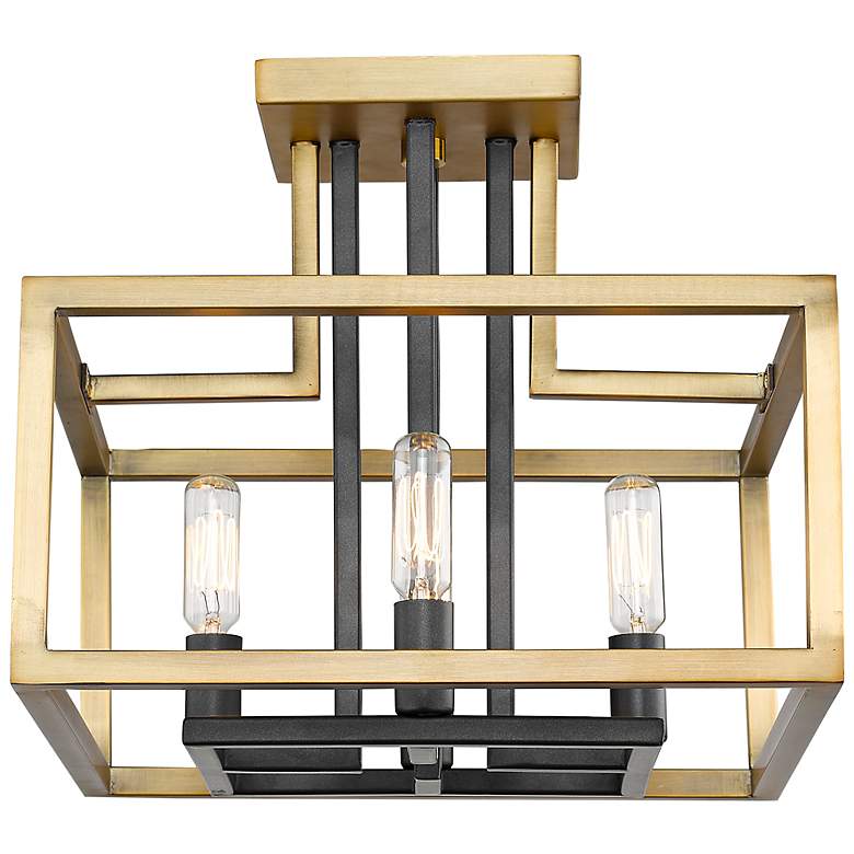 Image 4 Quadra 13" Wide Olde Brass and Bronze 4-Light Ceiling Light more views