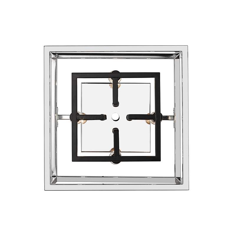 Image 5 Quadra by Z-Lite Chrome + Black 4 Light Flush Mount more views