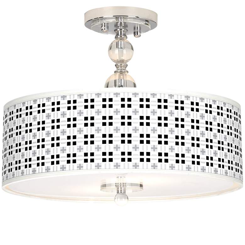 Image 1 Quadrant Giclee 16 inch Wide Semi-Flush Ceiling Light