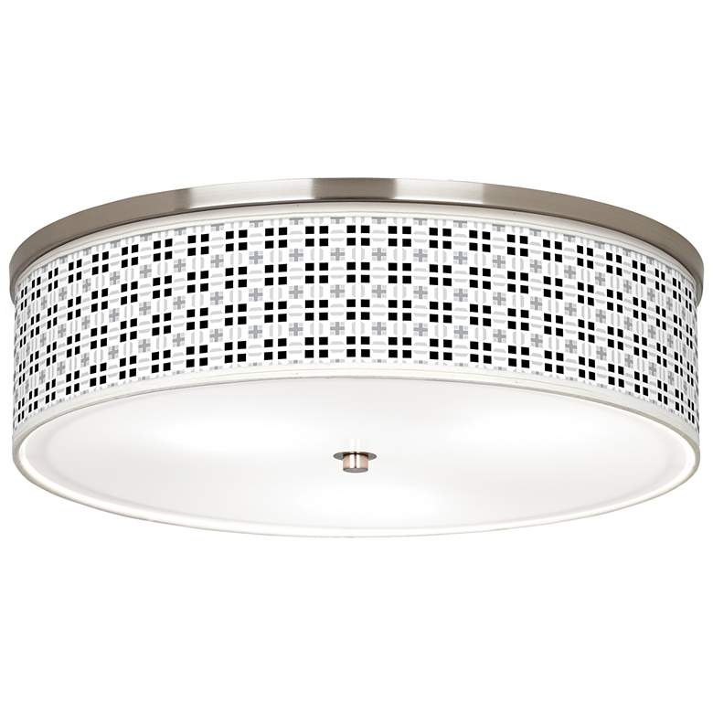 Image 1 Quadrant Giclee Nickel 20 1/4 inch Wide Ceiling Light