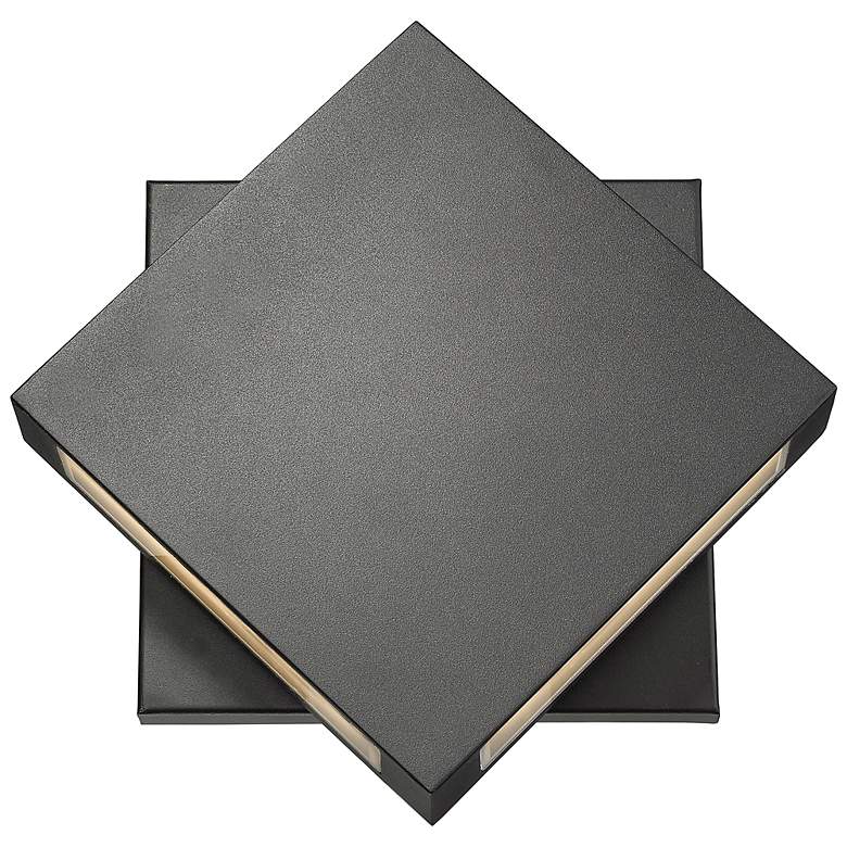 Image 2 Quadrate 11 1/4" High Black 2-Light LED Outdoor Wall Light