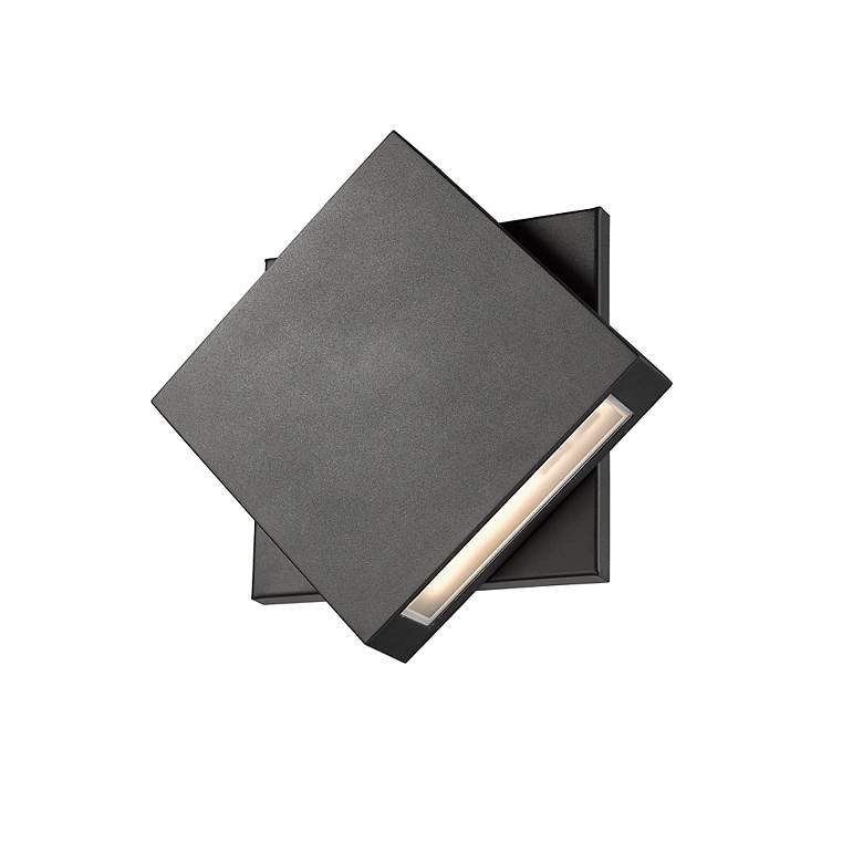 Image 3 Quadrate 11 1/4" High Black LED Outdoor Wall Light more views