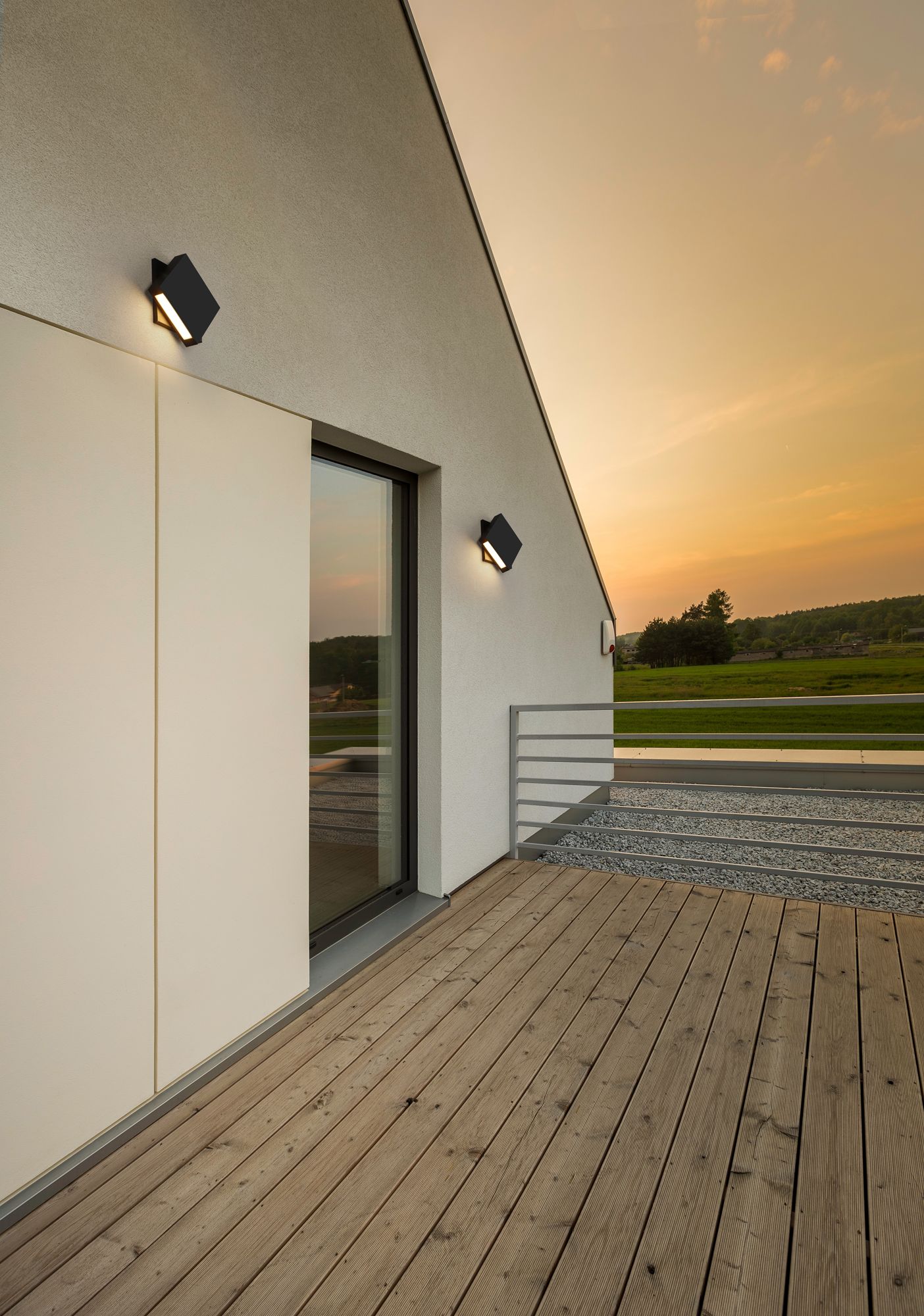 Quadrate 11 1/4" High Black LED Outdoor Wall Light in scene