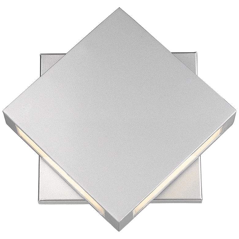 Image 2 Quadrate 11 1/4 inchH Silver 2-Light LED Outdoor Wall Light