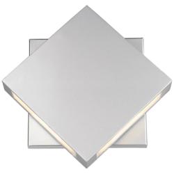 Quadrate 11 1/4&quot;H Silver 2-Light LED Outdoor Wall Light