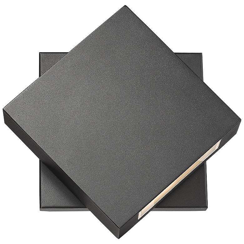 Image 2 Quadrate 9 1/4" High Black LED Outdoor Wall Light
