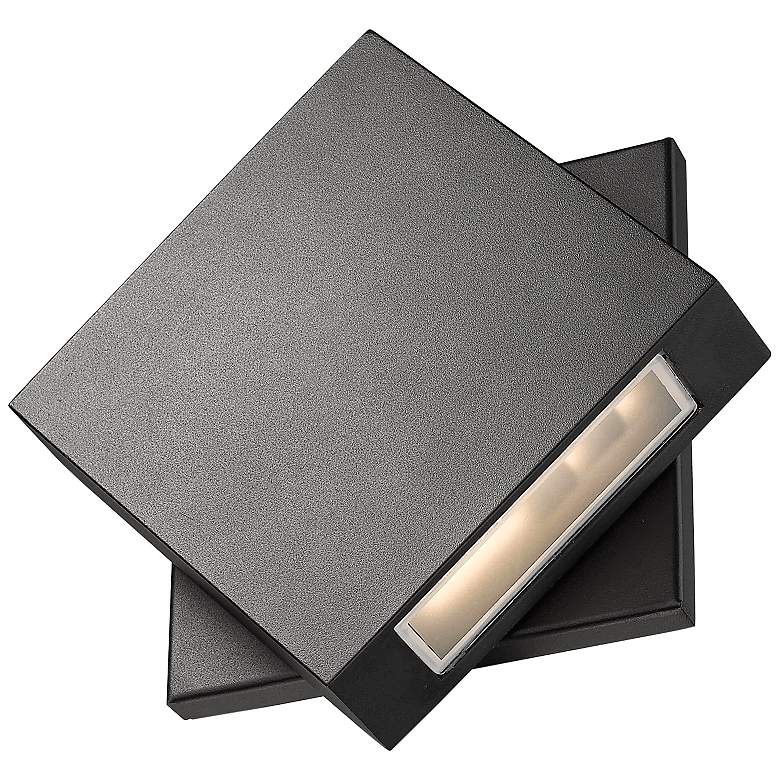 Image 5 Quadrate 9 1/4" High Black LED Outdoor Wall Light more views