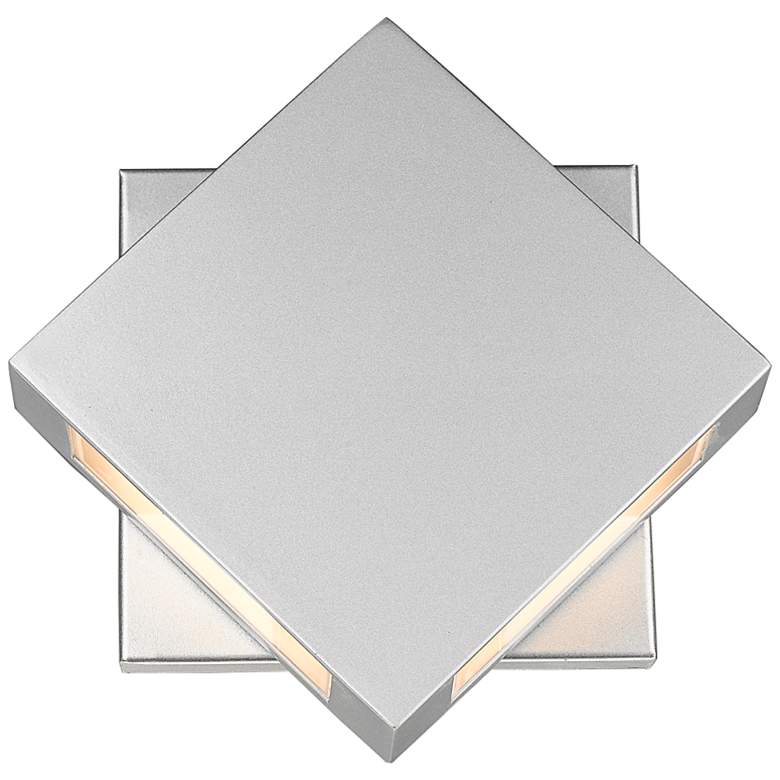 Image 2 Quadrate 9 1/4" High Silver 2-Light LED Outdoor Wall Light